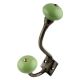 Lime Green Ceramic Antique Iron Hooks